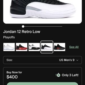 Jordan 12 Retro Low Black and White Sneakers